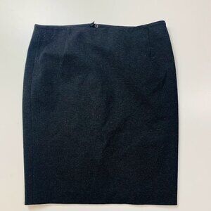 Akris Punto Skirt Classic Dark Grey Pencil Back Zipper Stretch Career Lined 10